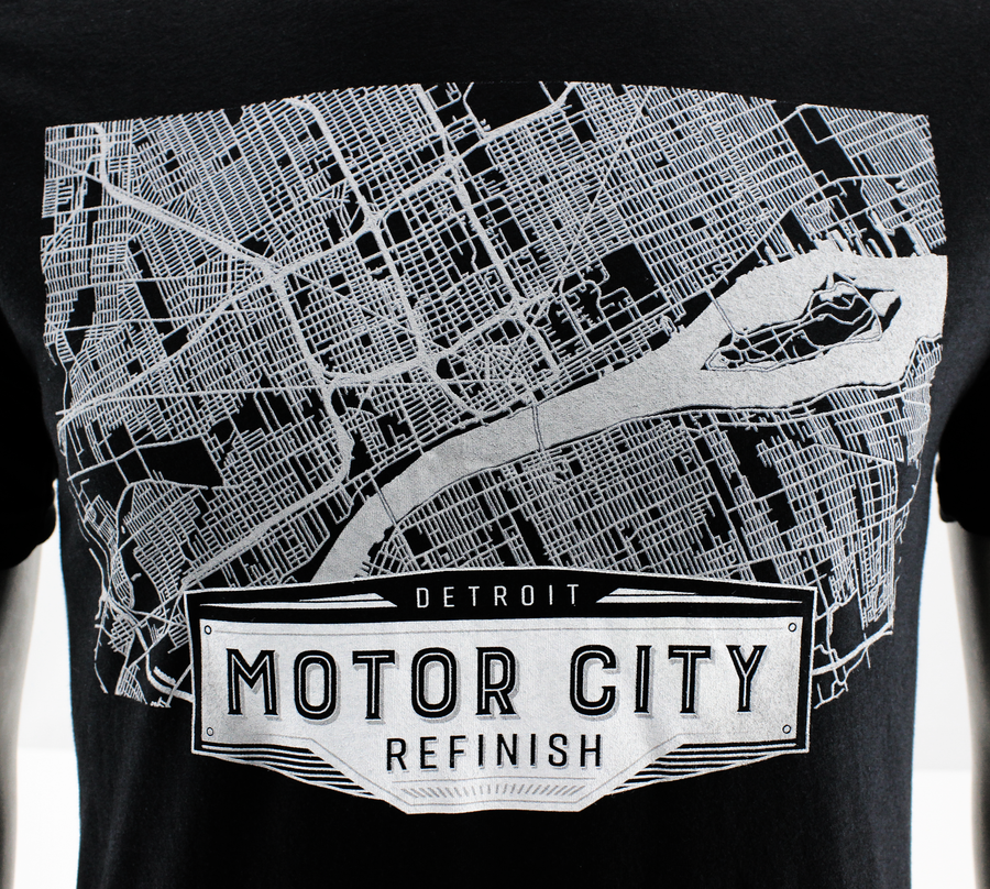 Short Sleeve Detroit Map T-Shirt